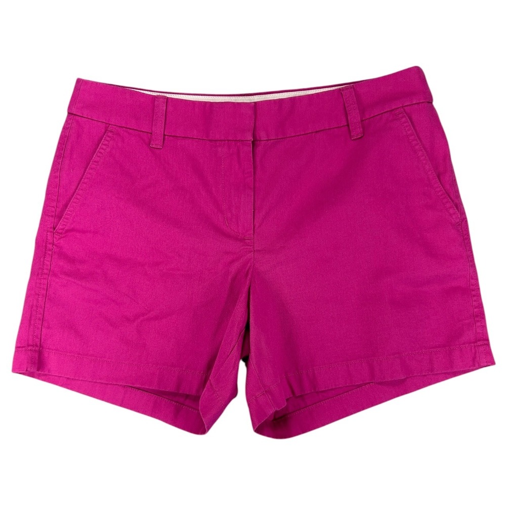 J.Crew Chino Shorts Womens 8 Hot Pink Fuchsia 5 Inch Cotton Preppy Barbiecore